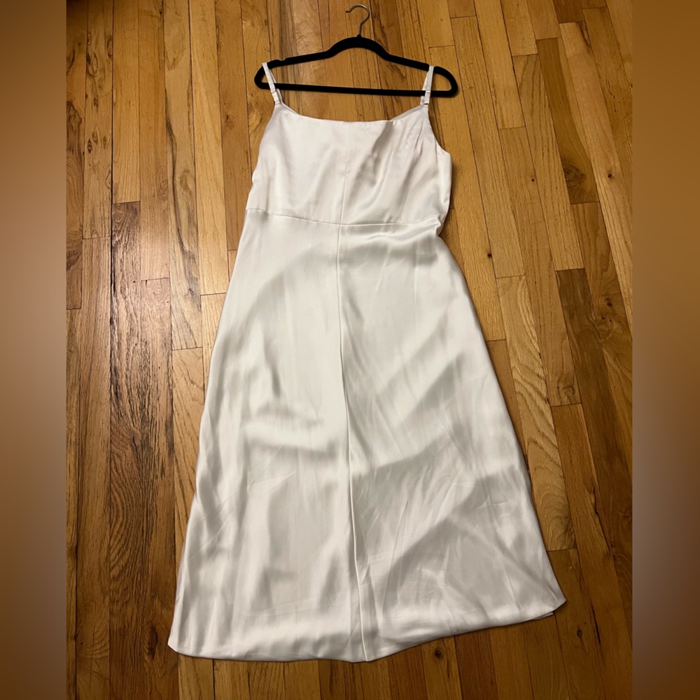 Revelry Skye Satin White Midi Dress - Picture 2 of 3